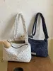Bolsa de lona floral casual estilo coreano para mujer, nueva bolsa versátil 2026 para el hombro y cruzada para ir al trabajo, bolsa de mano de gran capacidad