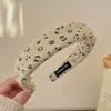 Faixa de Cabelo de Tecido Esponjoso Estampa de Leopardo Retrô para Mulheres, Presilha de Cabelo Fashionável com Temperamento, Prendedor de Cabelo que Aumenta a Altura da Coroa, Acessórios de Cabelo