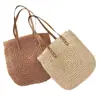 Bolso de Paja Tejida de Gran Capacidad Estilo Ins, Bolso Cruzado Versátil Casual para Mujer, Bolso Tejido de Moda Estilo Bosque, Bolso de Playa