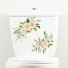 Atacado transfronteiriço vaso sanitário tampa de vaso sanitário à prova d'água removível autoadesivo personalidade criativa planta flor adesivos para vaso sanitário