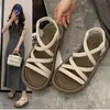 Novedad Moda Primavera/Verano 2026 Estilo Hada Correa Tejida Zapatos de Mujer Sandalias de Moda para Mujer Comercio Transfronterizo