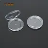 Estuche Portátil Redondo para Polvera, Diámetro Exterior aprox. 60 mm, Tapa Transparente con Cierre a Presión, Caja para Pestañas Postizas