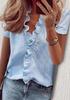 Wishebay primavera y verano europeo y americano nueva camisa de manga larga con volantes camisa de mujer