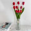 Flor artificial DIY hecho a mano ramo de tulipanes flor falsa decoración para el hogar boda mano sosteniendo flor de seda de tulipán