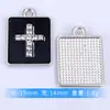 Nuevo Colgante Cruz Rectangular Creativo Más Vendido Colgante Individual Material para Accesorios DIY Placa Aleación Galvanizada Al Por Mayor