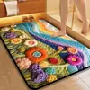 Alfombrilla de Baño con Diseño de Plantas y Flores Transfronterizo, Alfombrilla de Piso de Lodo Diatomeas, Felpudo para Puerta de Entrada, Alfombrilla Absorbente de Agua, Resistente a la Suciedad, Antideslizante para Uso Doméstico