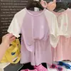 Conjunto de Secado Rápido para Niños, Amigable con la Piel, Cómodo, Sencillo y Adecuado para Usar al Aire Libre, Conjunto de Dos Piezas de Camiseta de Manga Corta y Pantalones Cortos para Niños y Niñas, Conjunto para Estar en Casa