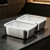 Caja de Almacenamiento Crujiente de Acero Inoxidable Sellada con Tapa Freno Caja de Almuerzo de Picnic Caja de Comida para Refrigerador Caja de Empaque Refrigerada
