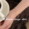 Nueva joyería coreana de estilo fresco y elegante, pulsera de plata de ley S925 con nariz de cerdo brillante empalmada, diseño de nicho con un toque de clase