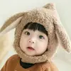 Gorro para bebé otoño e invierno súper lindo cálido de felpa para bebé niño niña tejido a prueba de viento gorro tipo beanie para niño pequeño moda