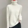Suéter de lana acanalado de cuello alto engrosado para otoño e invierno, de importación, camiseta básica de punto, jersey de manga larga, corte holgado, suéter adelgazante