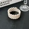 Pulseira Envolvente de Pérolas e Strass Multicamadas Design de Luxo Leve High-End Pulseira de Braço Joia da Moda Tendência