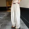 LS Nova MarcaEtiqueta Preta Marca Minimalista de Luxo Novidades de Verão Moda Minimalista Cor Sólida Calça Casual para o Trabalho 30602