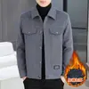 Casaco de Lã Masculino Lapela Elegante Casaco de Lã Masculino Engrossado Curto Simples Casual Maduro e Estável Jaqueta Masculina