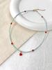Collar de Concha de Piedra Champán con Cuentas para Mujer Libro Rojo Pequeño Mismo Estilo Diseño Cadena de Collar Estilo Chanel Todo Combinable Cadena Clavícula