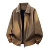 Chaqueta de Trabajo Lavada Estilo Retro Americano para Hombre de Comercio Exterior Transfronterizo, Nueva Tendencia Primavera y Otoño Marca Cuello Solapa Casual Chaqueta de Vuelo Algodón
