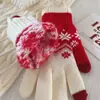 Guantes de Invierno Cálidos Navideños Copo de Nieve Guantes Tejidos Corazón Lana Tacto Pantalla Guantes de Pareja Ciclismo al Aire Libre