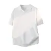 Nueva playera polo de verano de manga corta de seda helada para hombre 2026, camisa de punto con cuello camisero, sensación casual de alta gama