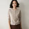 Suéteres de punto fino estilo occidental para mujeres de mediana edad, primavera y otoño, moda jacquard, diamantes de imitación calientes, blusa interior fina para madre 2025