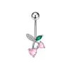 Gabe Moda Europeia e Americana Transfronteiriça Estilo Tendência Coração Rosa Cereja Personalizado Piercing para Umbigo Joia