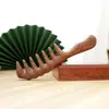Pente de Sândalo, Pente de Dentes Grossos, Pente Massageador de Dentes Largos para Cabelos Cacheados, Cabo Longo, Dentes do Pente Ampliados, Massagem Suave nos Cabelos, Doméstico, Madeira Sólida, Sem Tinta