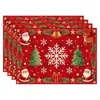 Manteles individuales navideños más vendidos transfronterizos, nueva serie de muñeco de nieve y renos, tapetes resistentes al calor, lino Amazon