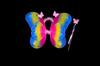 Ropa para actuación infantil de jardín de niños Vestido de actuación de princesa Alas de mariposa de ángel Traje de cuatro piezas
