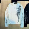 Camiseta de Manga Larga con Estampado de Letras en Inglés Estilo Callejero Oscuro Otoñal Retro Personalidad Tendencia Strass