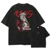 Camiseta Manga Curta Gola Redonda Y2K Roupas Masculinas Novidades
