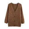 Ins estilo europeo y americano transfronterizo 2026 nueva moda elegante ropa de mujer al por mayor jacquard de commuter chaqueta cárdigan de punto con cuello en V