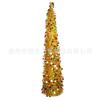 Árbol de Navidad Espiral de Disco de Oro Transfronterizo de Acción de Gracias 1.5m Mascota Acción de Gracias Plegable Adornos de Decoración de Árbol de Navidad