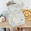 Mochila tie-dye de patrón oscuro color verde menta con correas de hombro ensanchadas, estilo universitario, adecuada para estudiantes de secundaria y preparatoria para la escuela y viajes