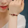 Pulsera de Calabaza de Cinabrio Tejida a Mano Tobillera Ajustable Protección del Año Zodiacal Buena Suerte Pulsera de Cuerda Roja para Pareja