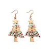 Europeu e Americano Exagerado Criativo Novo Diamante Incrustado Árvore de Natal Brincos Personalizados Elegantes Natal Brincos de Diamante Brincos Mulheres