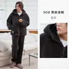 Conjunto de Pijama Kexika Masculino com Gola Alta e Capuz Quente Fofo para Casa Outono Inverno Espessado Quente Solto Casual