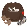 Banana bad ass nana Amazon eBay sitio independiente de moda versátil sudadera de mujer con mangas de corazón