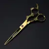 Tesoura de Cabeleireiro Padrão Dragão Dourado 6.0 polegadas, Tesoura de Corte de Cabelo, Tesoura Reta, Tesoura de Franja, Tesoura Desbastadora, Tesoura de Desbaste