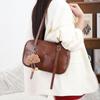 Bolso de hombro cruzado de cuero genuino explosivo de moda para mujer, capa superior de piel de vaca natural, bolso vintage para axila, bolso informal tipo bolos.