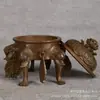Quemador de Incienso de Aleación de Cobre de Cinco Patas con Flor de Loto Xuan De Nian para el Hogar Interior Ceremonia del Té Quemador de Madera de Agarwood Sándalo Adorno Decoración