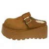 Sandálias Birkenstock de Solado Grosso Femininas para Uso Externo 2026 Novo Outono/Inverno Chinelos de Algodão com Forro de Veludo e Pelo Birkenstock de Calçar Meio Abertos Fechados