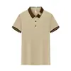 Camisa polo de algodón de seda elástica y fresca con bloques de color, ropa de trabajo personalizada de verano para grupo, camisa cultural de manga corta con logotipo impreso