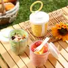 Copo de Frutas Estilo Ins Café da Manhã Copo Salah com Tampa e Anti-vazamento para Exterior e Piquenique Copo Drenante Copo de Aveia Copo de Frutas de Plástico