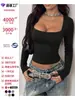 Nuevo top ajustado para deportes al aire libre para mujer, camiseta de fitness de manga larga a rayas negras y grises, corte slim para mujer