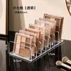 Caja de almacenamiento para paleta de sombras de ojos, cajón divisor para polvos, plástico transparente, escritorio, maquillaje, rubor, estante de almacenamiento para cosméticos