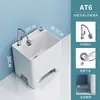 Lavabo para fregar con agujero para grifo lavabo de suelo para baño en balcón lavabo para fregar pierna alta lavabo cerámico para el hogar lavabo grande con pedestal para fregar