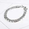 Pulsera Estilo Coreano 10 Ancho Patrón Estrella Interior Cadena de Acero Inoxidable para Hombre Pulsera Distintiva para Hombre Pulsera Estilo Simple y Frío 22cm