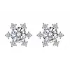 Pendientes de botón de copo de nieve de circón pequeño súper brillantes para mujer, diseño de nicho de Ins, elegante y simple, pendiente exquisito para el uso diario