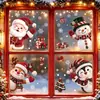 Pegatinas Navideñas Estáticas para Ventana del Fabricante Papá Noel Árbol de Navidad Copo de Nieve Pegatinas de Vidrio Pegatinas Navideñas para Ventana Transfronterizas de Amazon