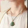 Pingente Buda Maitreya Jade Natural Hetian Feminino Cabeça de Buda de Jade Colar com Pingente de Jade Pequeno Buda Risonho Pingente de Jade Gong