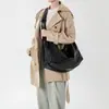 Bolso de Hombro Plegable Negro de Cuero Suave Gran Capacidad 2025 Nuevo Retro de Alta Gama Bolso Nube Perezoso